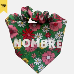 Bandana flores verde