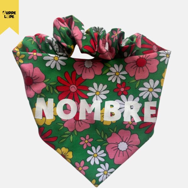 Bandana flores verde